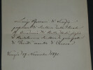 Luigi Ferrari - Page avec des lignes de texte autographes sign&eacute;es 1871. Luigi Ferrari