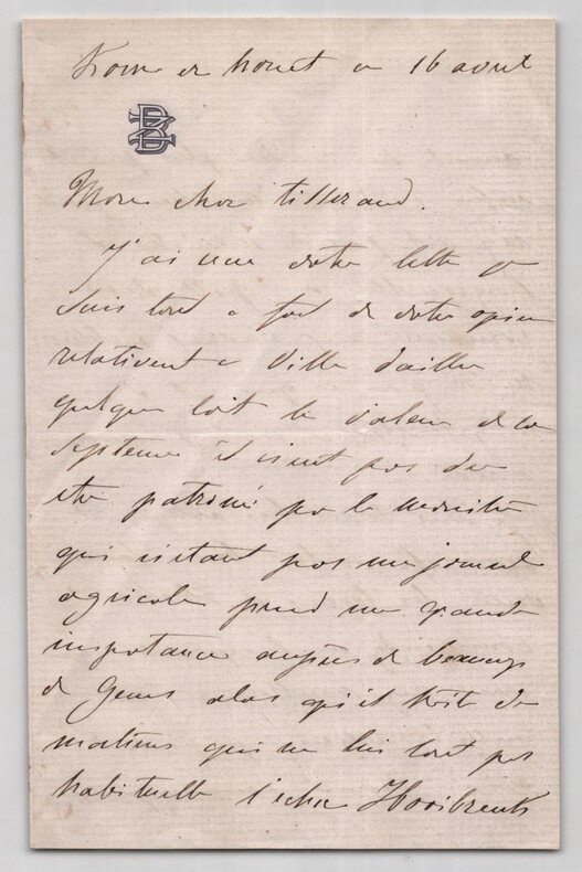 Elisa Napoleone BACIOCCHI -Lettre autographe sign&eacute;e - 1846. Elisa Napoleone BACIOCCHI