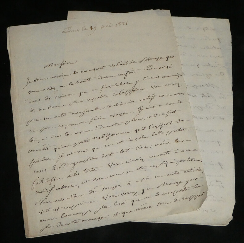 Joseph Fran&ccedil;ois Michaud - LETTRE AUTOGRAPHE SIGN&Eacute;E - Paris 1821. Joseph-Fran&ccedil;ois MICHAUD