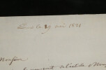 Joseph Fran&ccedil;ois Michaud - LETTRE AUTOGRAPHE SIGN&Eacute;E - Paris 1821. Joseph-Fran&ccedil;ois MICHAUD