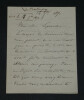 G&eacute;n&eacute;ral Edmond de Martimprey - LETTRE AUTOGRAPHE SIGN&Eacute;E - 1871. Edmond de Martimprey