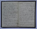 Ath&eacute;na&iuml;s MICHELET n&eacute;e MIALARET,LETTRE AUTOGRAPHE SIGN&Eacute;E, mort de Jules MICHELET. Ath&eacute;na&iuml;s MICHELET