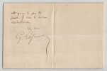 Georges Lafenestre - Lettre autographe sign&eacute;e - "Voici un sonnet !". Georges LAFENESTRE