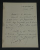 Maurice PAL&Eacute;OLOGUE - LETTRE AUTOGRAPHE SIGN&Eacute;E Monument au Mar&eacute;chal JOFFRE - 1936. Maurice PAL&Eacute;OLOGUE