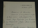 Maurice PAL&Eacute;OLOGUE - LETTRE AUTOGRAPHE SIGN&Eacute;E Monument au Mar&eacute;chal JOFFRE - 1936. Maurice PAL&Eacute;OLOGUE
