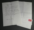 Pierre LECUIRE Lettre autographe sign&eacute;e et r&eacute;ponse sign&eacute;e de De VILMORIN - 1973. Pierre LECUIRE