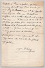 Fernand Flory Lettre autographe sign&eacute;e &agrave; l'Abb&eacute; Morel MATISSE Galerie ZACK 1948. Fernand FLORY