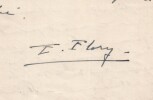 Fernand Flory Lettre autographe sign&eacute;e &agrave; l'Abb&eacute; Morel MATISSE Galerie ZACK 1948. Fernand FLORY