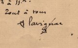 Albert Lavignac - Lettre autographe sign&eacute;e - 1892. Albert LAVIGNAC