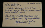 Mariette LYDIS , Peintre -  CARTE LETTRE AUTOGRAPHE SIGN&Eacute;E &Agrave; [L&eacute;on DAUDET] 1932. Mariette LYDIS