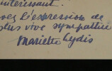 Mariette LYDIS , Peintre -  CARTE LETTRE AUTOGRAPHE SIGN&Eacute;E &Agrave; [L&eacute;on DAUDET] 1932. Mariette LYDIS