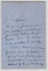 Emile Deschamps - Lettre autographe sign&eacute;e adress&eacute;e &agrave; une correspondante 4 pages. &Eacute;mile DESCHAMPS