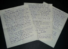 Gus BOFA - LETTRE AUTOGRAPHE SIGN&Eacute;E "Ma ch&egrave;re amie", 3 pages. Gus BOFA