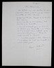 Pierre NORD, Militaire - LETTRE AUTOGRAPHE SIGN&Eacute;E. Pierre NORD