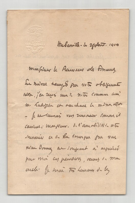 Albert L&eacute;on Marie Le Nordez &Eacute;v&ecirc;que - Lettre autographe sign&eacute;e - 1909. Albert L&eacute;on Marie Le Nordez