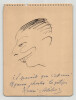 Henri Allibert dit Alibert - Autoportrait avec d&eacute;dicace autographe sign&eacute;e. Henri ALLIBERT