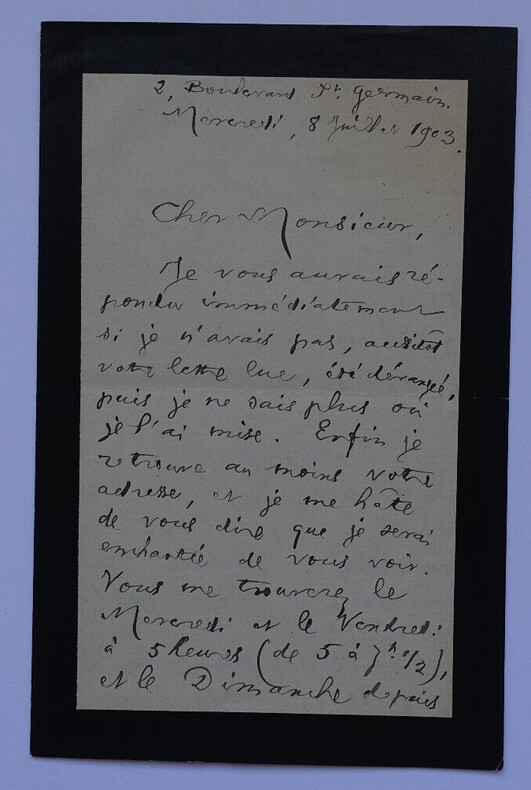 Louise READ - LETTRE AUTOGRAPHE SIGN&Eacute;E DE 4 PAGES, DEUIL, 1903. Louise READ