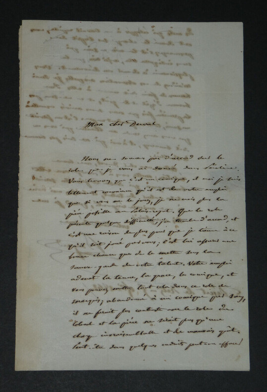 Jean-Fran&ccedil;ois BAYARD - LETTRE AUTOGRAPHE SIGN&Eacute;E &Agrave; Mr DERVAL - "P&eacute;roline" - 1842. Jean-Fran&ccedil;ois BAYARD