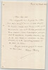 Fran&ccedil;ois Bazin , compositeur - Lettre autographe sign&eacute;e de remerciements - 1871. Fran&ccedil;ois BAZIN