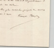 Fran&ccedil;ois Bazin , compositeur - Lettre autographe sign&eacute;e de remerciements - 1871. Fran&ccedil;ois BAZIN