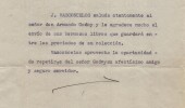 Jos&eacute; Vasconcelos - Lettre dactylographi&eacute;e sign&eacute;e (secr&eacute;tariat) &agrave; A. Godoy - 1929. Jos&eacute; VASCONCELOS