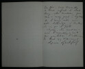 Henri ROCHEFORT - LETTRE AUTOGRAPHE SIGN&Eacute;E DE REMERCIEMENTS AU DIRECTEUR, 1888. Henri ROCHEFORT