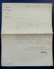 LEBRUN Pierre-Antoine - LETTRE SIGN&Eacute;E, R&Eacute;DIG&Eacute;E PAR M. CUVIER, PARIS 1837. Pierre-Antoine LEBRUN