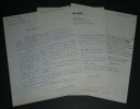 Jean Anglade - Lot de 3 lettres : autographes et dactylographi&eacute;e sign&eacute;es - 1967. Jean ANGLADE