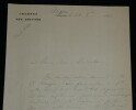 Paul Bert - Lettre autographe sign&eacute;e &agrave; Eug&egrave;ne Risler - Chambre des d&eacute;put&eacute;s, 1880. Paul BERT