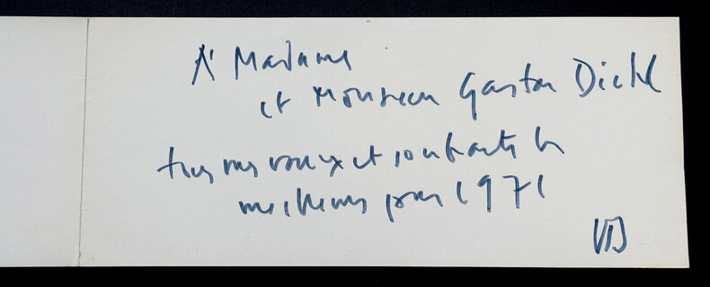 Olivier DEBR&Eacute; - CARTE POSTALE AUTOGRAPHE SIGN&Eacute;E A Gaston DICK, 1971. Olivier DEBR&Eacute;