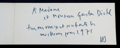 Olivier DEBR&Eacute; - CARTE POSTALE AUTOGRAPHE SIGN&Eacute;E A Gaston DICK, 1971. Olivier DEBR&Eacute;