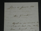 Mar&eacute;chal de Canrobert - Lettre autographe sign&eacute;e &agrave; un G&eacute;n&eacute;ral - 1851. Fran&ccedil;ois Marcellin Certain de Canrobert