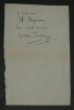 Gustave TOUDOUZE -TROIS LETTRES AUTOGRAPHES SIGN&Eacute;ES- Al. DAUDET, Ed. de GONCOURT. Gustave TOUDOUZE