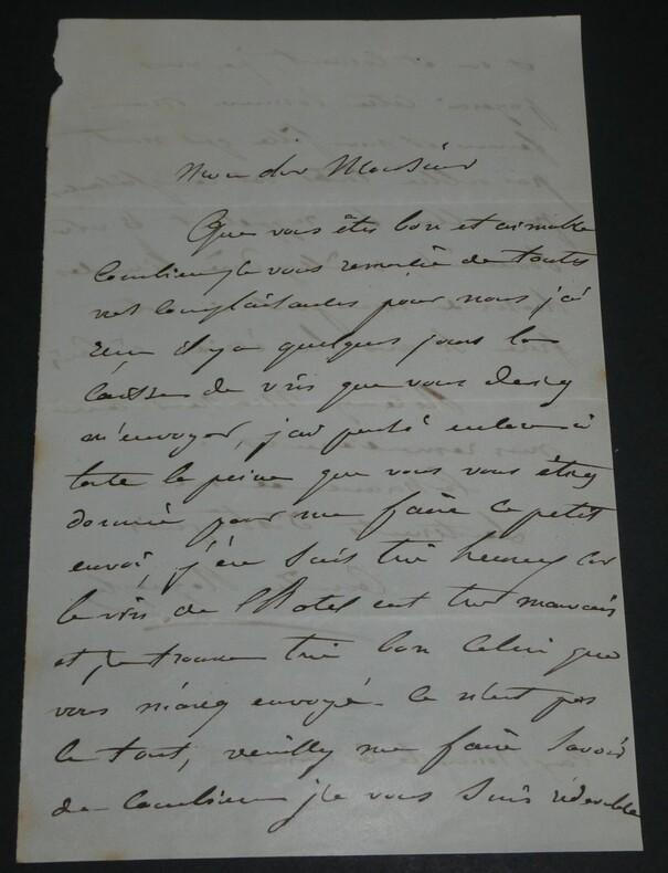 Camille ROQUEPLAN, Peintre - LETTRE AUTOGRAPHE SIGN&Eacute;E REMERCIEMENTS DE 2 PAGES. Camille ROQUEPLAN