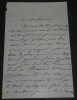 Camille ROQUEPLAN, Peintre - LETTRE AUTOGRAPHE SIGN&Eacute;E REMERCIEMENTS DE 2 PAGES. Camille ROQUEPLAN