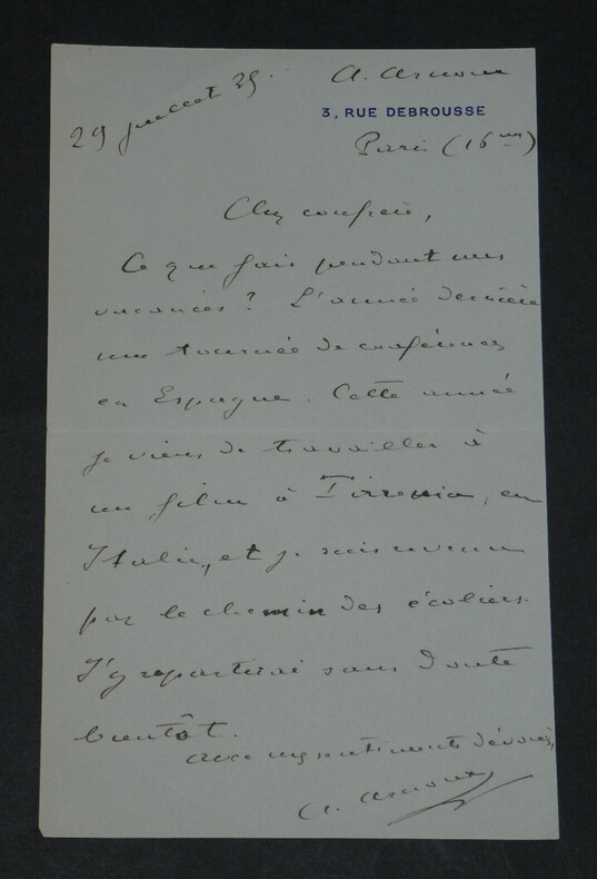 Alexandre ARNOUX - LETTRE AUTOGRAPHE SIGN&Eacute;E &Agrave; Pierre LHOSTE - 1935. Alexandre ARNOUX