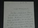 Henry de Montherlant - Lettre autographe sign&eacute;e marque de sympathie - 1954. Henry de MONTHERLANT