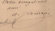 G&eacute;n&eacute;ral Albert Cambriels - Lettre autographe sign&eacute;e - "Vous &ecirc;tes mignonne". Albert CAMBRIELS