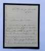 HEBERT Ernest - LETTRE AUTOGRAPHE SIGN&Eacute;E, REMERCIEMENTS &Agrave; Edmond ABOUT. Ernest H&Eacute;BERT