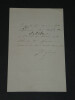 Jean-L&eacute;on G&Eacute;R&Ocirc;ME - NOTE AUTOGRAPHE SIGN&Eacute;E &Agrave; Mr LAMBERT - &Eacute;cole des Beaux Arts. Jean-L&eacute;on G&Eacute;R&Ocirc;ME