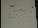 Jean-L&eacute;on G&Eacute;R&Ocirc;ME - NOTE AUTOGRAPHE SIGN&Eacute;E &Agrave; Mr LAMBERT - &Eacute;cole des Beaux Arts. Jean-L&eacute;on G&Eacute;R&Ocirc;ME