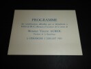 INVITATION A UNE INAUGURATION MINIST&Egrave;RE ANCIENS COMBATTANTS &Agrave; Marko RISTIC, 1950. Louis JACQUINOT