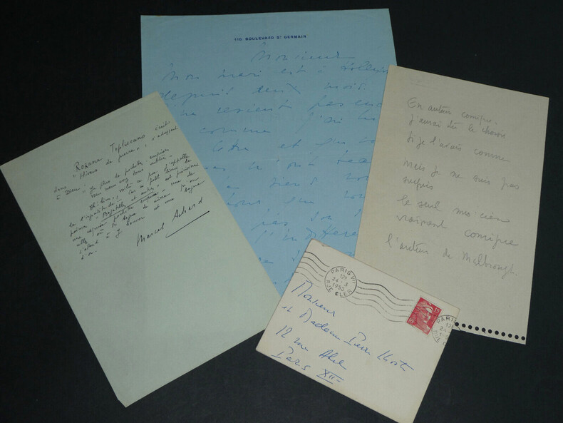 Juliette & Marcel ACHARD - LETTRES AUTOGRAPHES SIGN&Eacute;ES &Agrave; LHOSTE - 1950. Marcel ACHARD