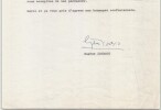 Eug&egrave;ne Ionesco, Parrainage universit&eacute; vietnamienne lettre dactylographi&eacute;e sign&eacute;e. Eug&egrave;ne IONESCO