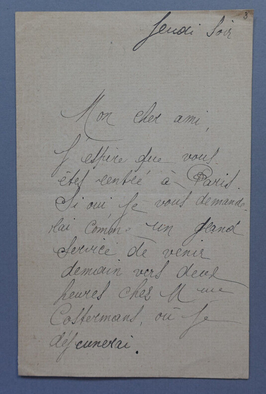 Mariette SULLY, Chanteuse - LETTRE AUTOGRAPHE SIGN&Eacute;E DE 3 PAGES. Mariette SULLY