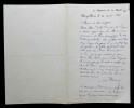 Gustave NADAUD - LETTRE AUTOGRAPHE SIGNEE, Passy-Paris, 1886. Gustave NADAUD
