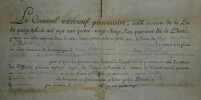 Jean-Baptiste BOUCHOTTE, Min. de la Guerre-BREVET DE SOUS-LIEUTENANT SIGN&Eacute;, 1792. Jean-Baptiste BOUCHOTTE