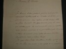 Charles de Choiseul-Praslin -Lettre autographe sign&eacute;e au Chancelier Dambray,1826. Charles de Choiseul-Praslin