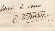Charles Thurot - Lettre autographe sign&eacute;e &agrave; Gabriel Monod - 1876. Charles THUROT