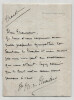 Mathieu de Noailles &eacute;poux d'Anna de Noailles Po&egrave;tesse, Lettre autographe sign&eacute;e. Mathieu de Noailles